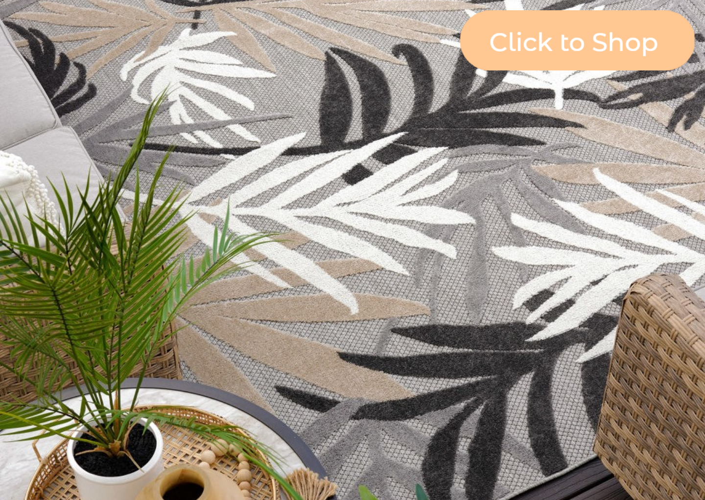 Oaks Modern Floral Outdoor Area Rug