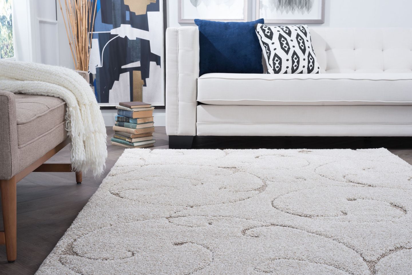Scrollwork Transitional Area Rug